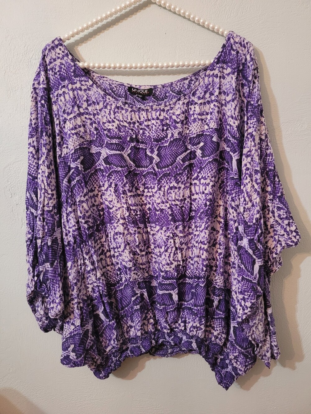Unique Spetrum Batwing Plus Size Snake Skin Tunix Top Size 3X!